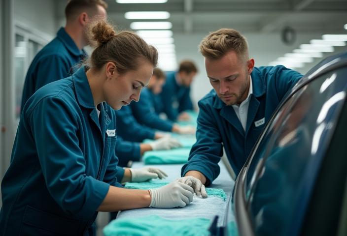 CrystalWave detailing specialists at work in the Bristol workshop